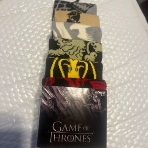 Game Of Thrones Men`s Casual Crew Socks 6 Pair Fits Shoe Size 8-12 hyp new